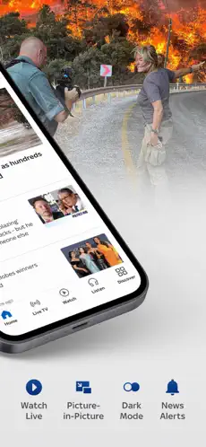 Sky News live TV streaming screen on iPhone in picture-in-picture mode