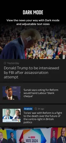 Breaking news alert notifications from the Sky News app
